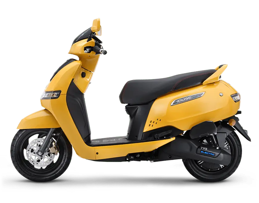 TVS iQube S Electric Scooter Lucid Yellow Colour Left Side View